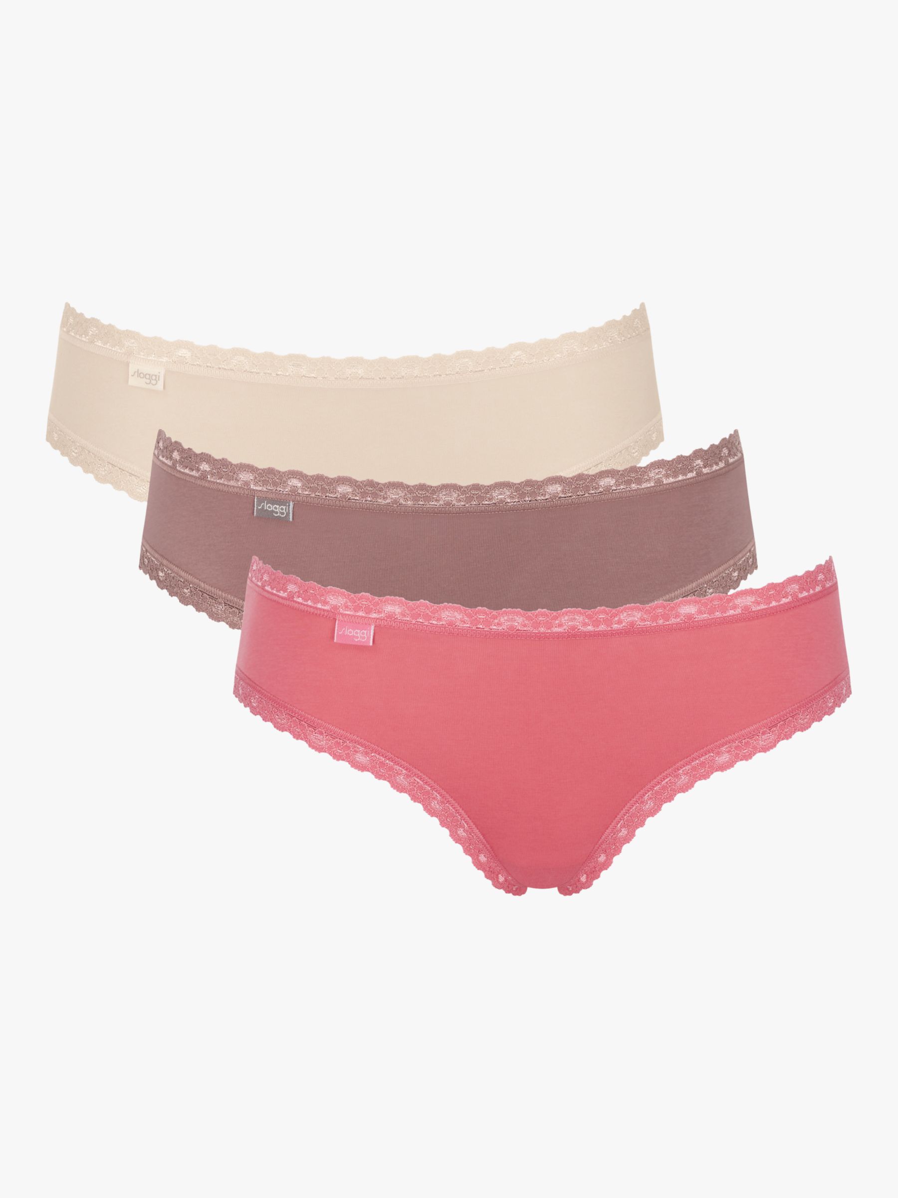 sloggi 24/7 Weekend Hipster Knickers, Pack of 3, Multiple Colours 7, 8