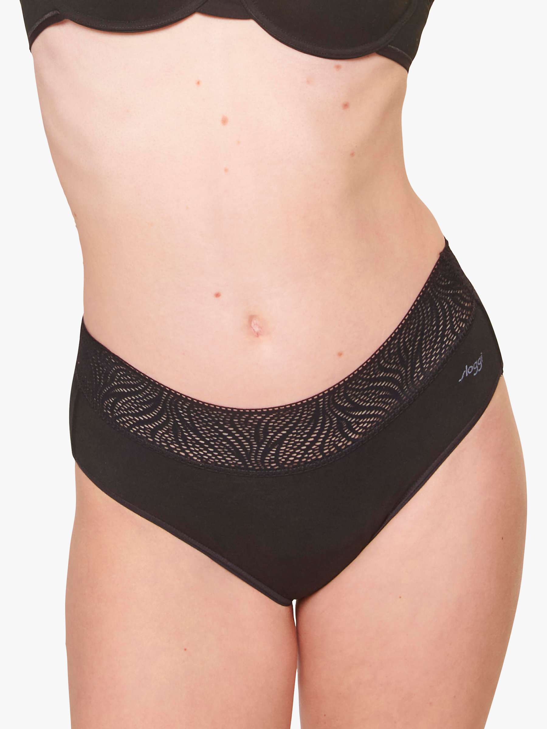 Buy sloggi High Absorbency Hipster Period Knickers, Pack of 2, Black Online at johnlewis.com