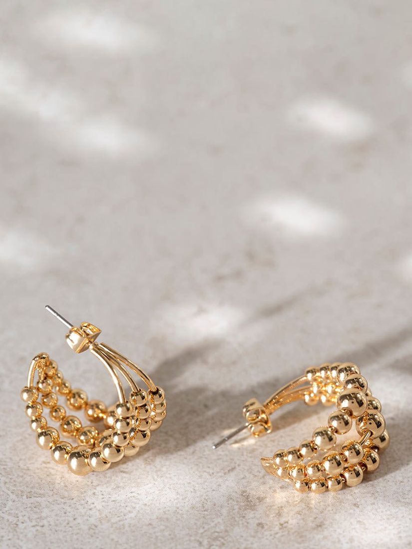 IBB 9ct Gold Diamond Cut Small Hoop Earrings, Gold at John Lewis