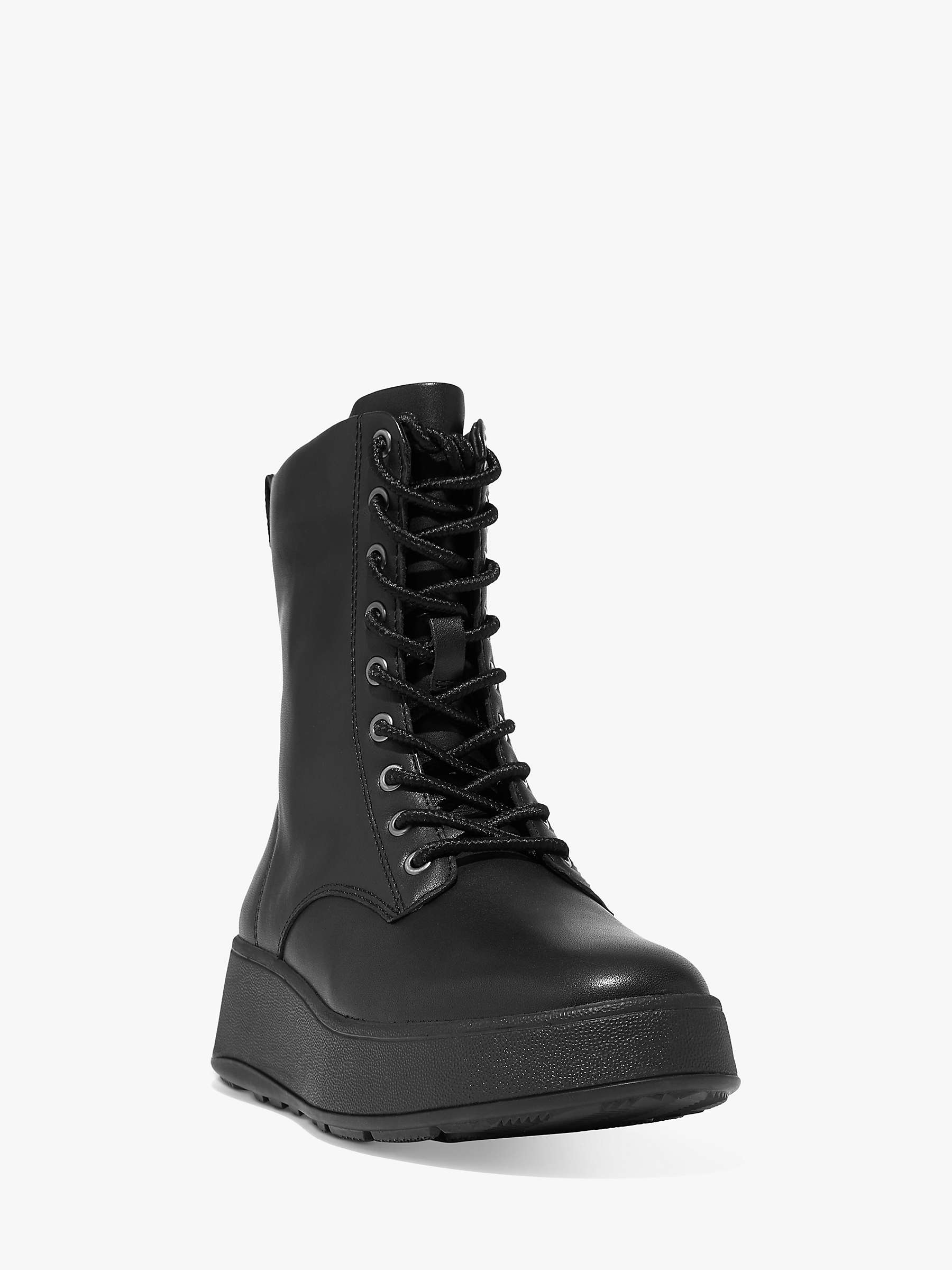Buy FitFlop F-Mode Lace Up Lightweight Flatform Ankle Boots, Black Online at johnlewis.com