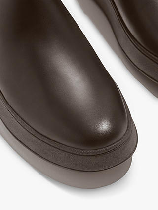 FitFlop F-Mode Leather Ankle Boots, Chocolate Brown