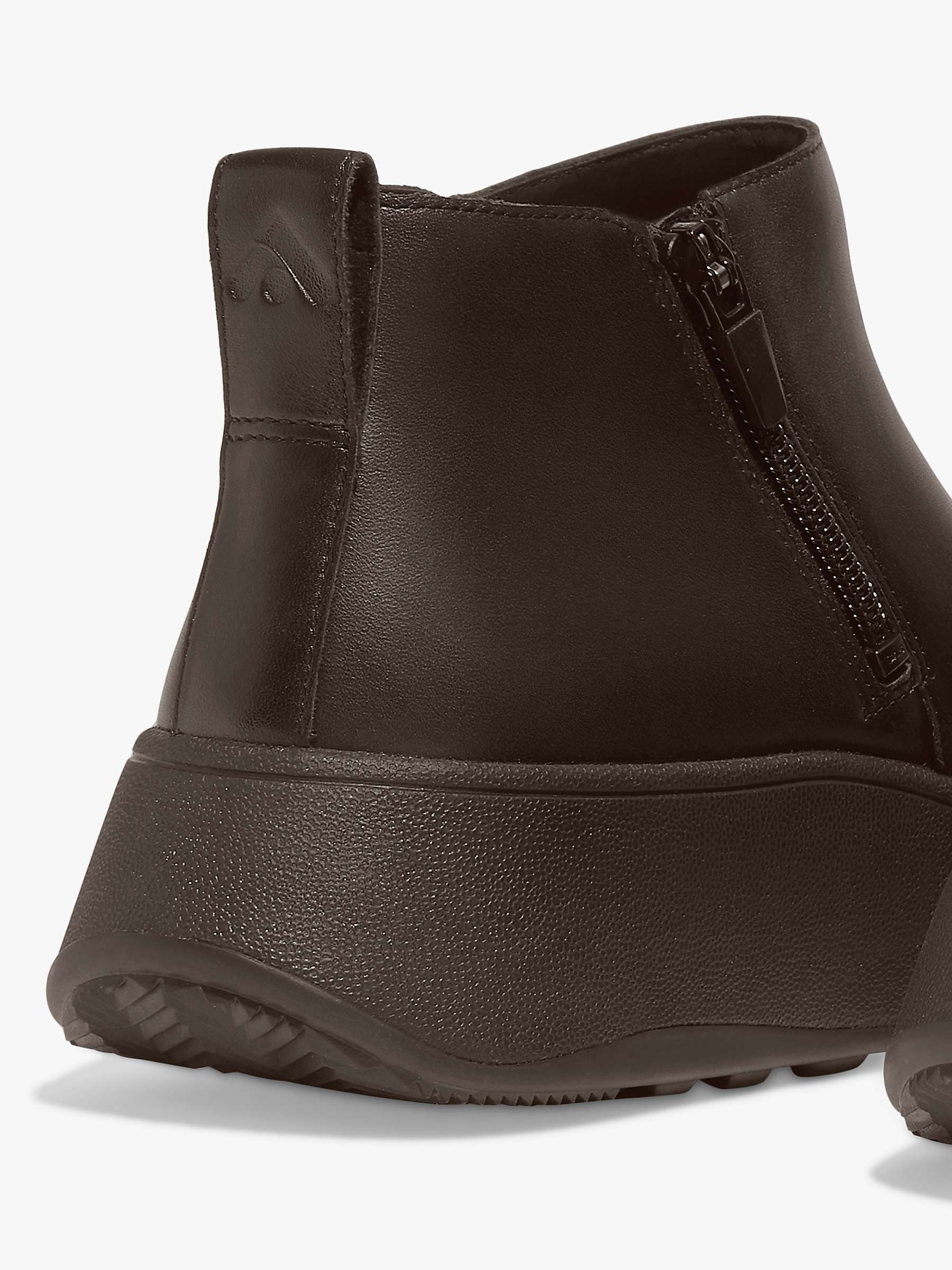 FitFlop F-Mode Leather Ankle Boots, Chocolate Brown at John Lewis ...