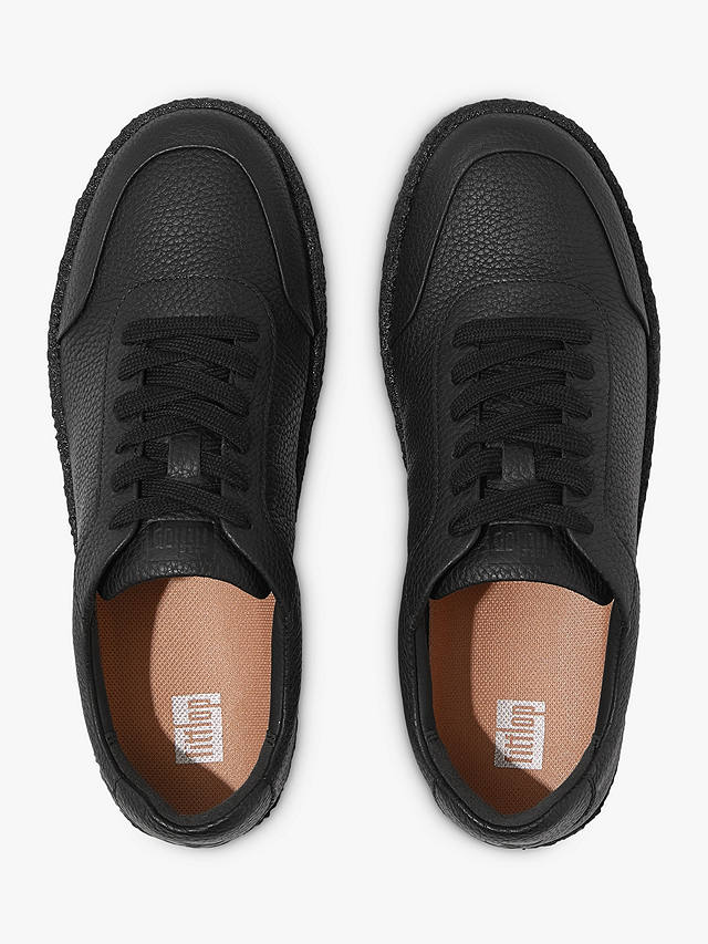FitFlop Rally Crepe Leather Trainers, All Black
