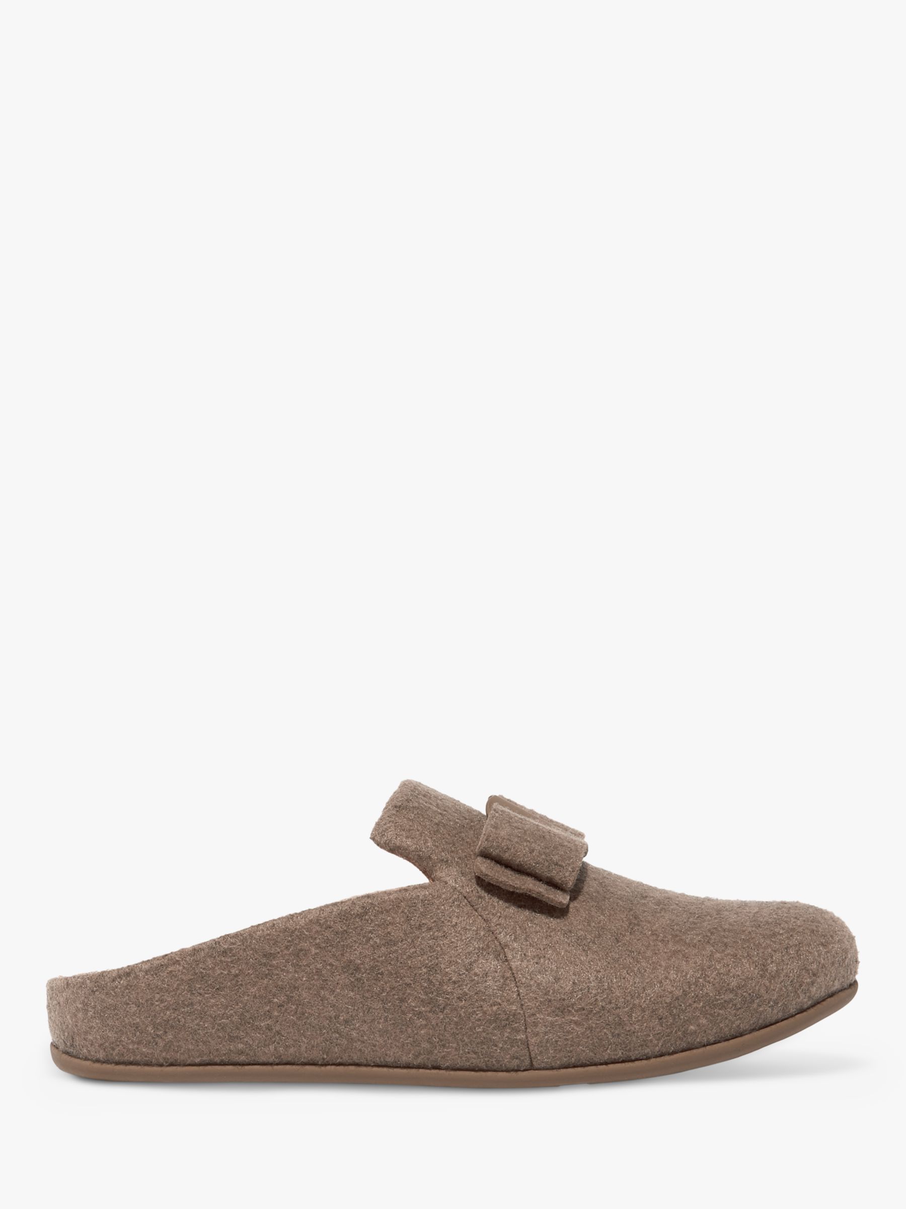 FitFlop Bow Mule Slippers, Minky Grey at John Lewis & Partners