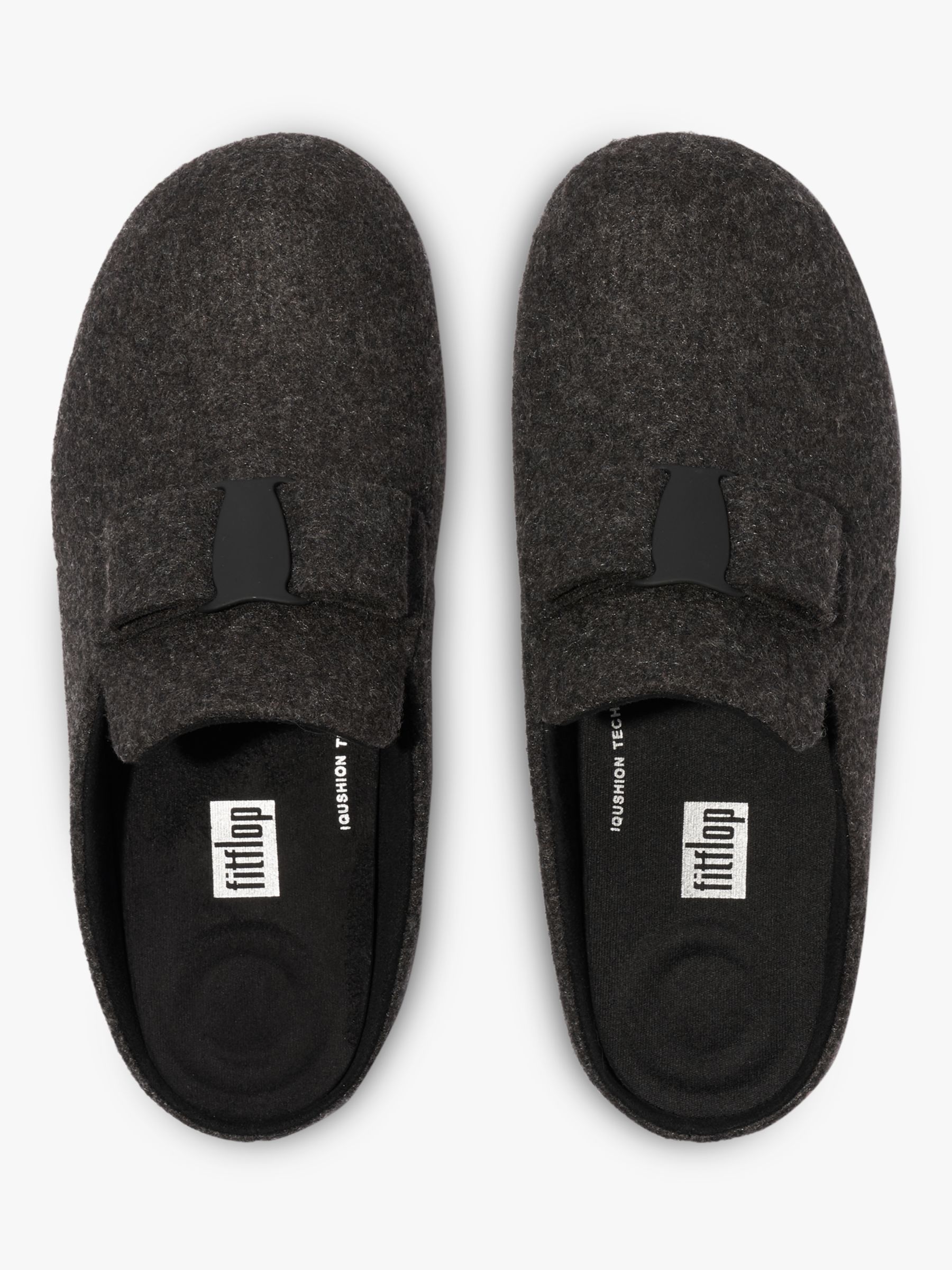 FitFlop Bow Mule Slippers, All Black at John Lewis & Partners