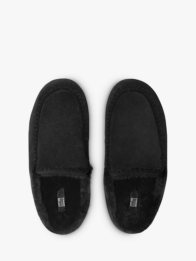 FitFlop Chrissie II Haus Crochet Stitch Shearling Slippers, All Black