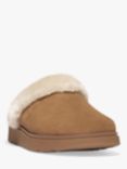 FitFlop Shearling Collar Suede Mule Slippers, Desert Tan