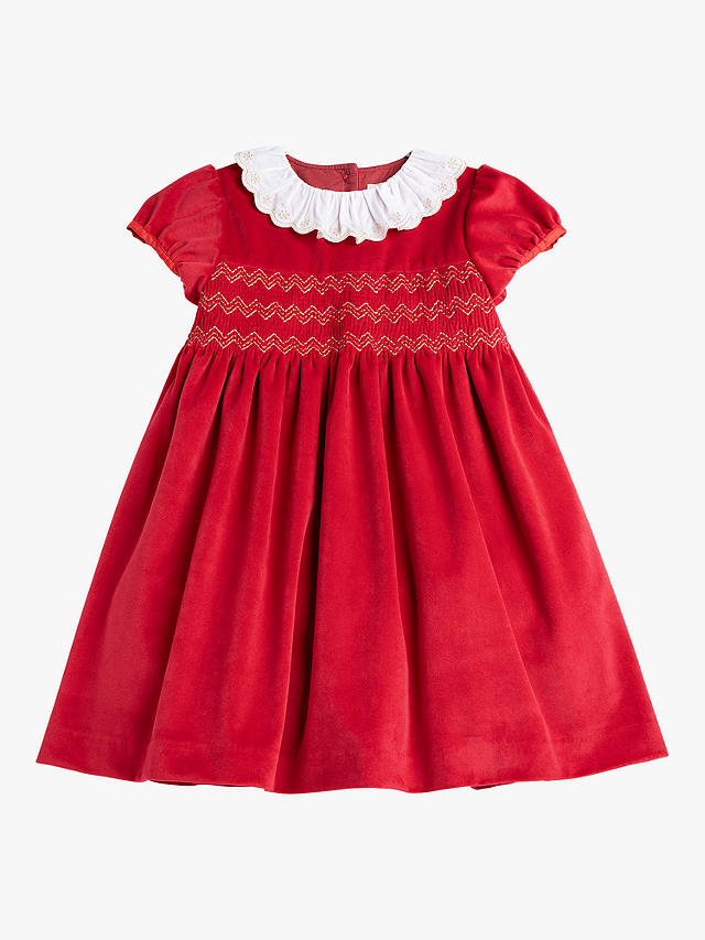 Trotters Kids' Octavia Velvet Party Dress, Red