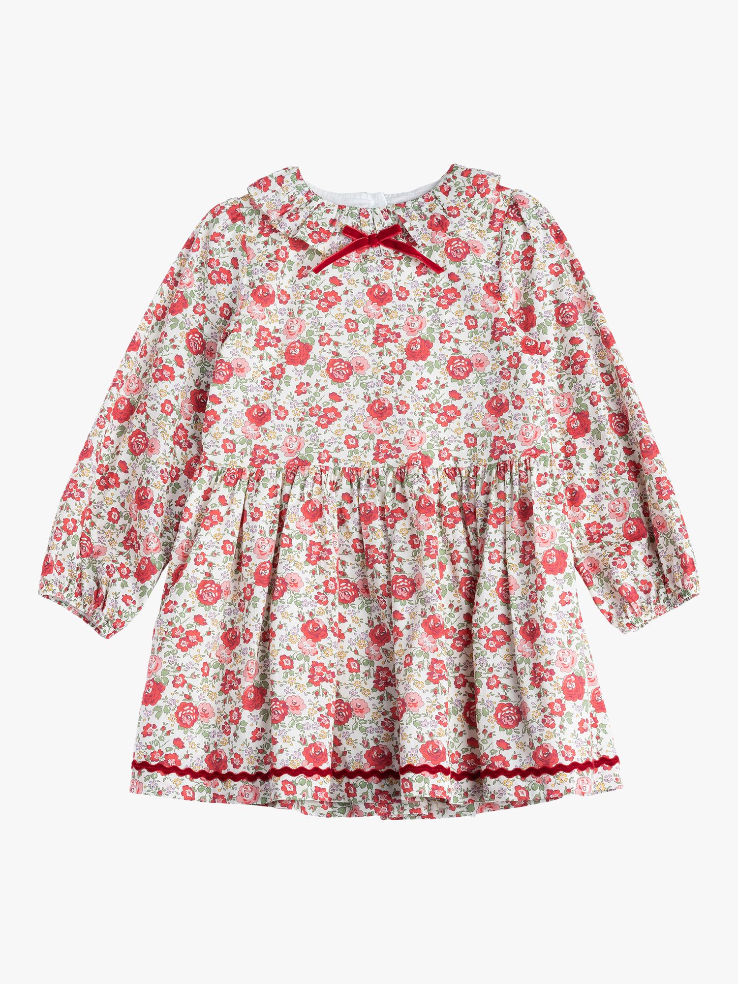 Trotters Kids' Felicite Print Willow Dress, Red/Multi at John Lewis ...