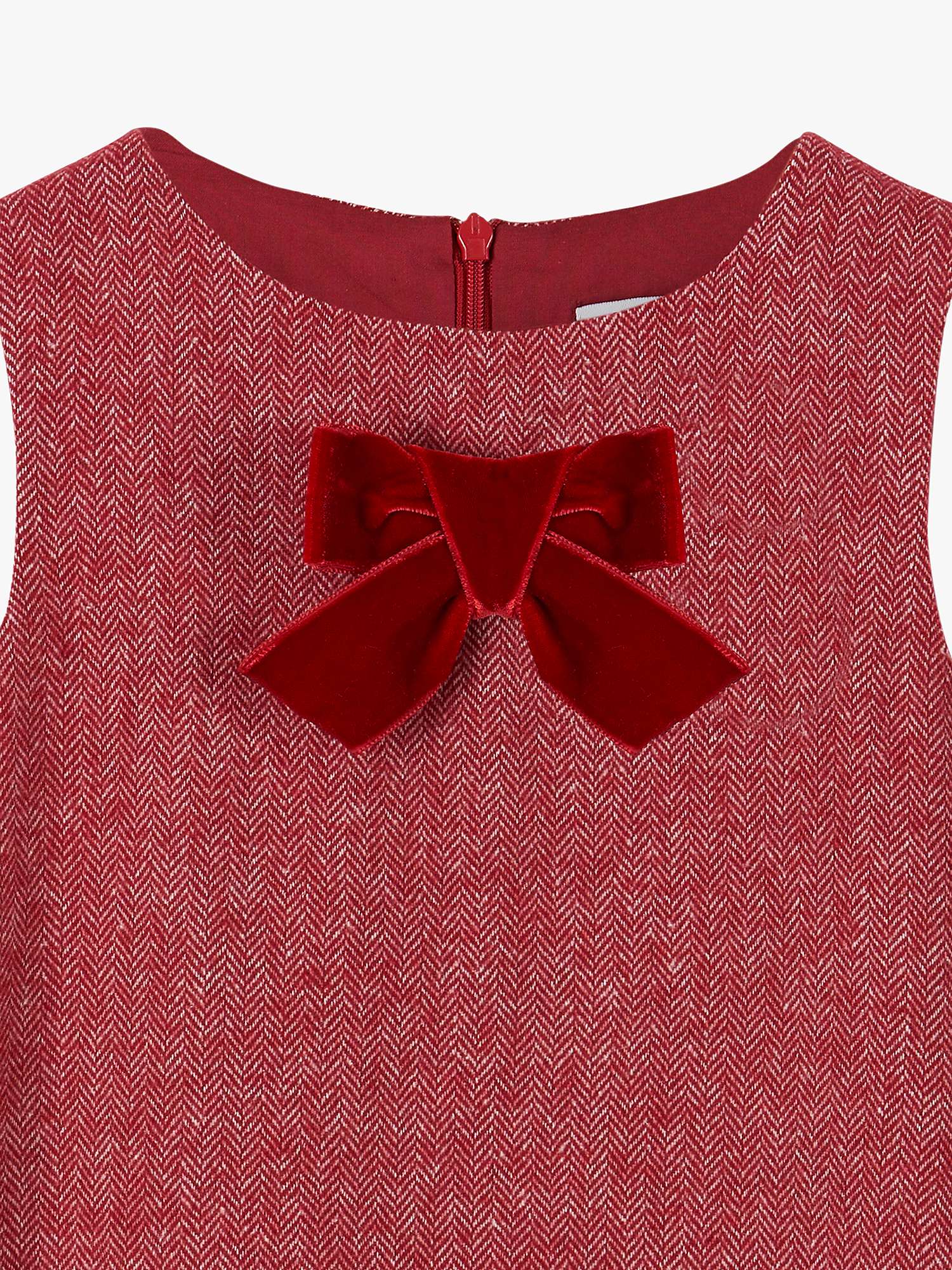 Buy Trotters Kids' Georgina Herringbone Pinafore Bow Dress Online at johnlewis.com