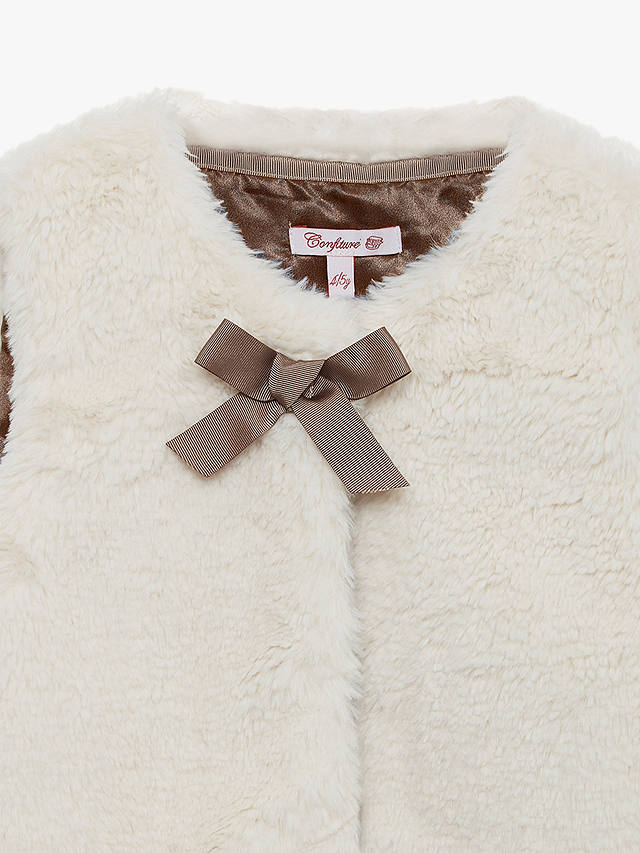 Trotters Kids' Millie Faux Fur Gilet, Winter White