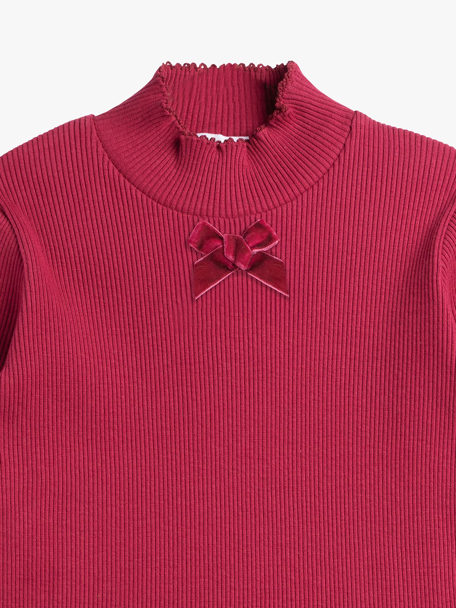 Trotters Kids' Grace Bow Detail Jersey Top at John Lewis & Partners