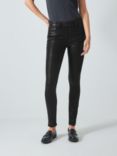 PAIGE Hoxton Luxe Coated High Rise Skinny Ankle Jeans, Black Fog