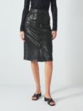 PAIGE Meadow Luxe Coated Denim Skirt, Black Fog