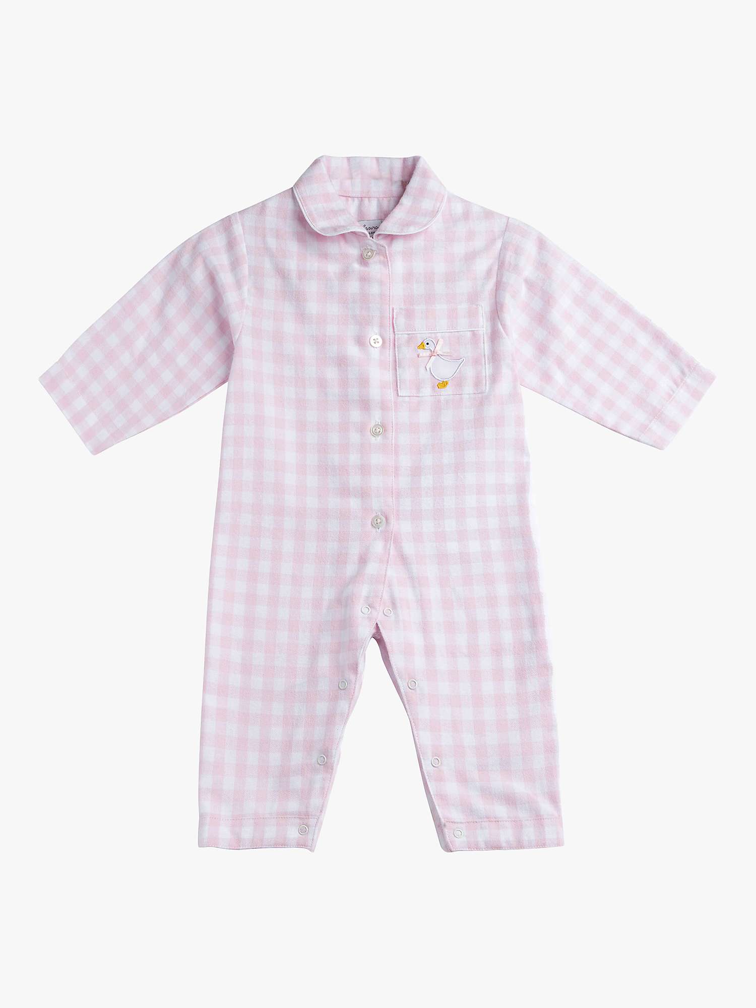 Buy Trotters Baby Freya Gingham All in One Pyjamas, Pale Pink Online at johnlewis.com