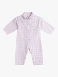 Trotters Baby Freya Gingham All in One Pyjamas, Pale Pink