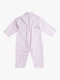 Trotters Baby Freya Gingham All in One Pyjamas, Pale Pink