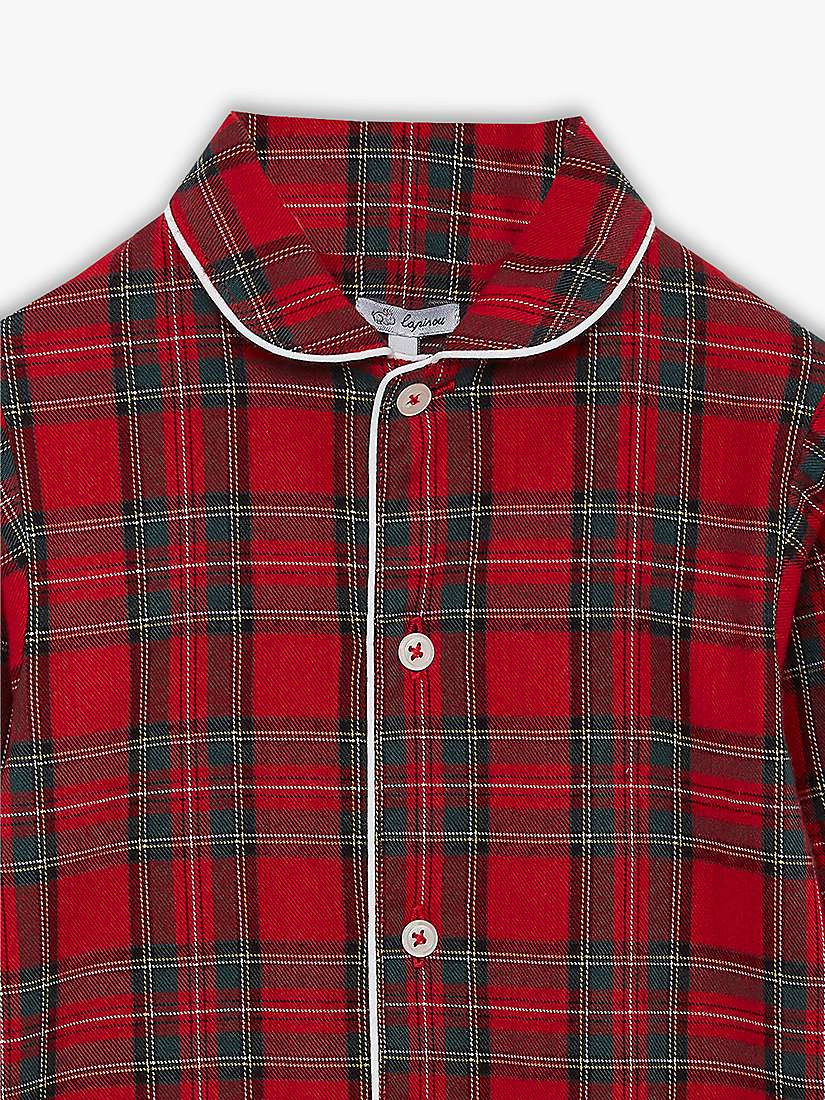 Buy Trotters Baby Cosy Brushed Cotton Tartan Sleepsuit, Red/Multi Online at johnlewis.com