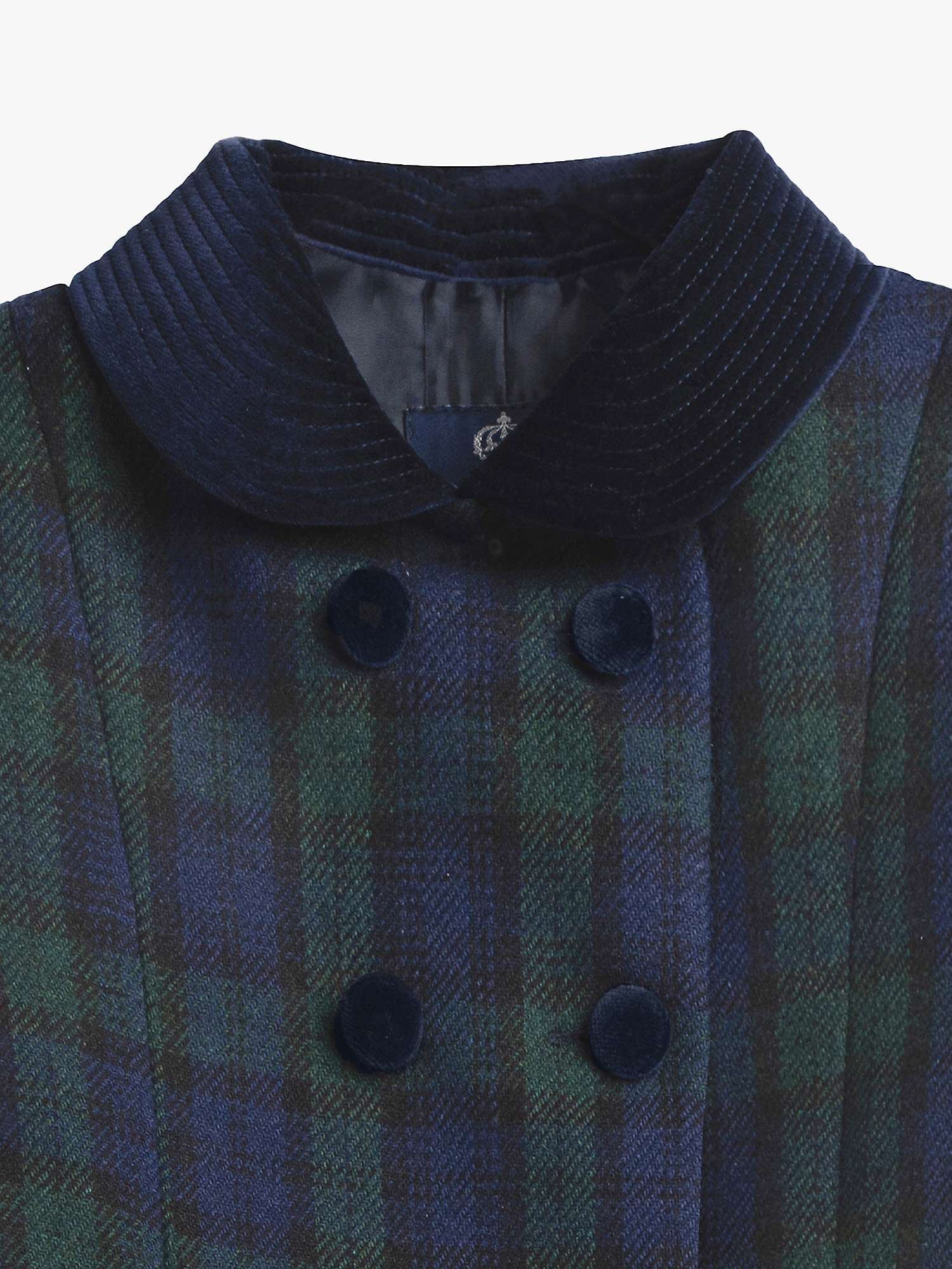 Buy Trotters Wool Blend Classic Coat, Navy Tartan Online at johnlewis.com