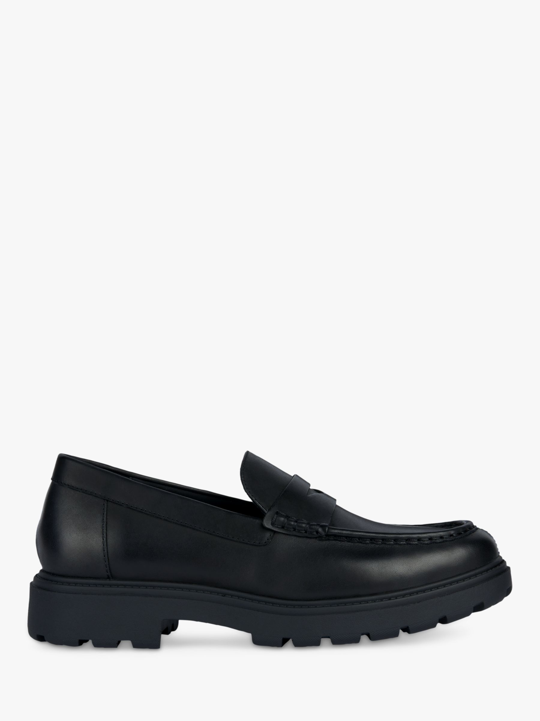 Geox Spherica Wide Fit EC7 Leather Loafers, Black, 6