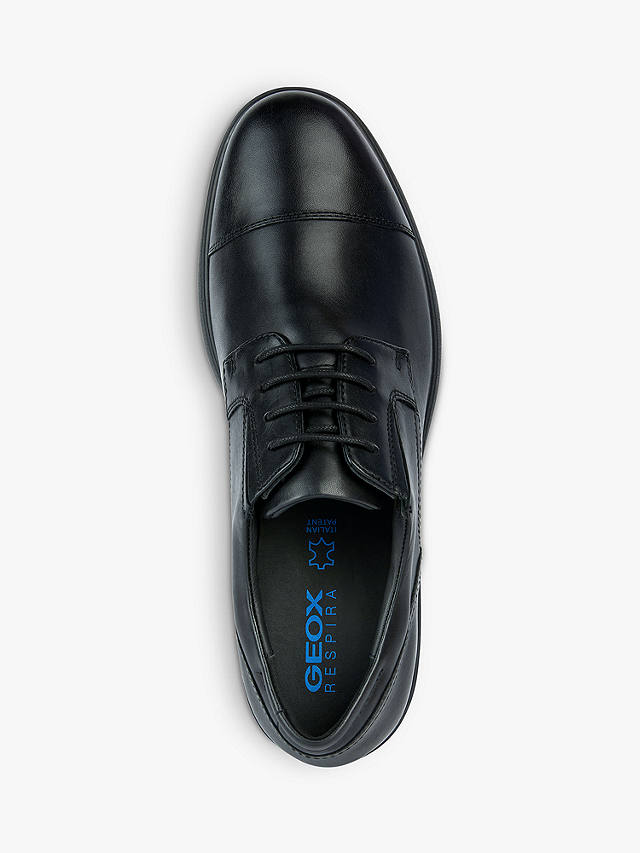 Geox Spherica EC11 Leather Oxford Shoes, Black