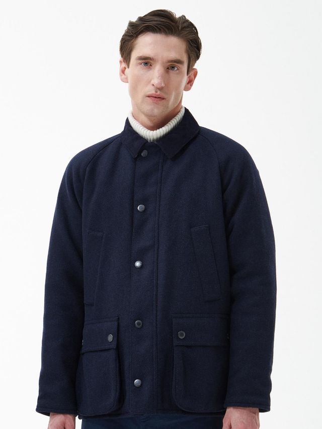 Barbour Bedale Wool Jacket, Navy, S