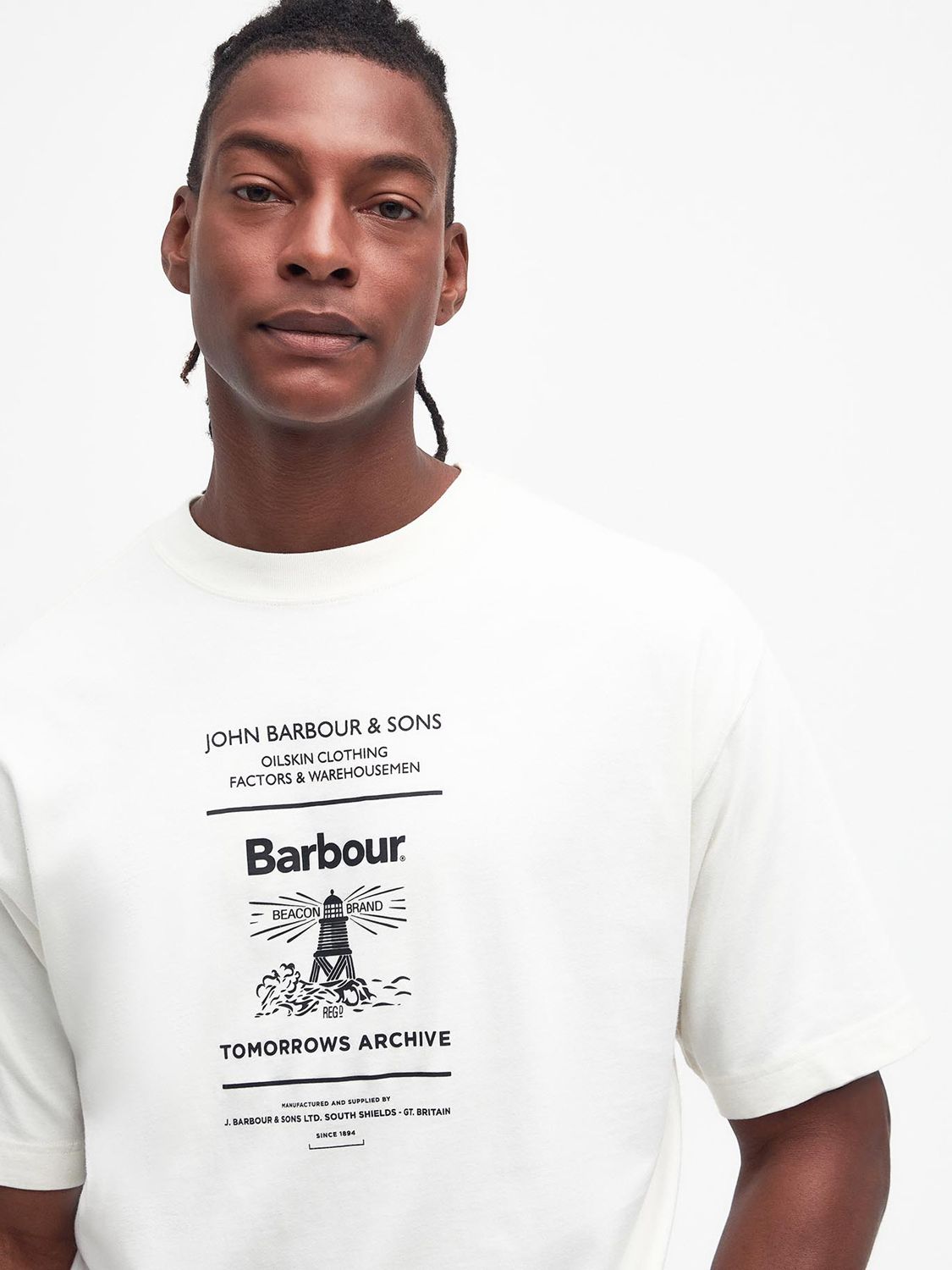 Buy Barbour Tomorrow's Archive Arc T-Shirt, Ecru Online at johnlewis.com