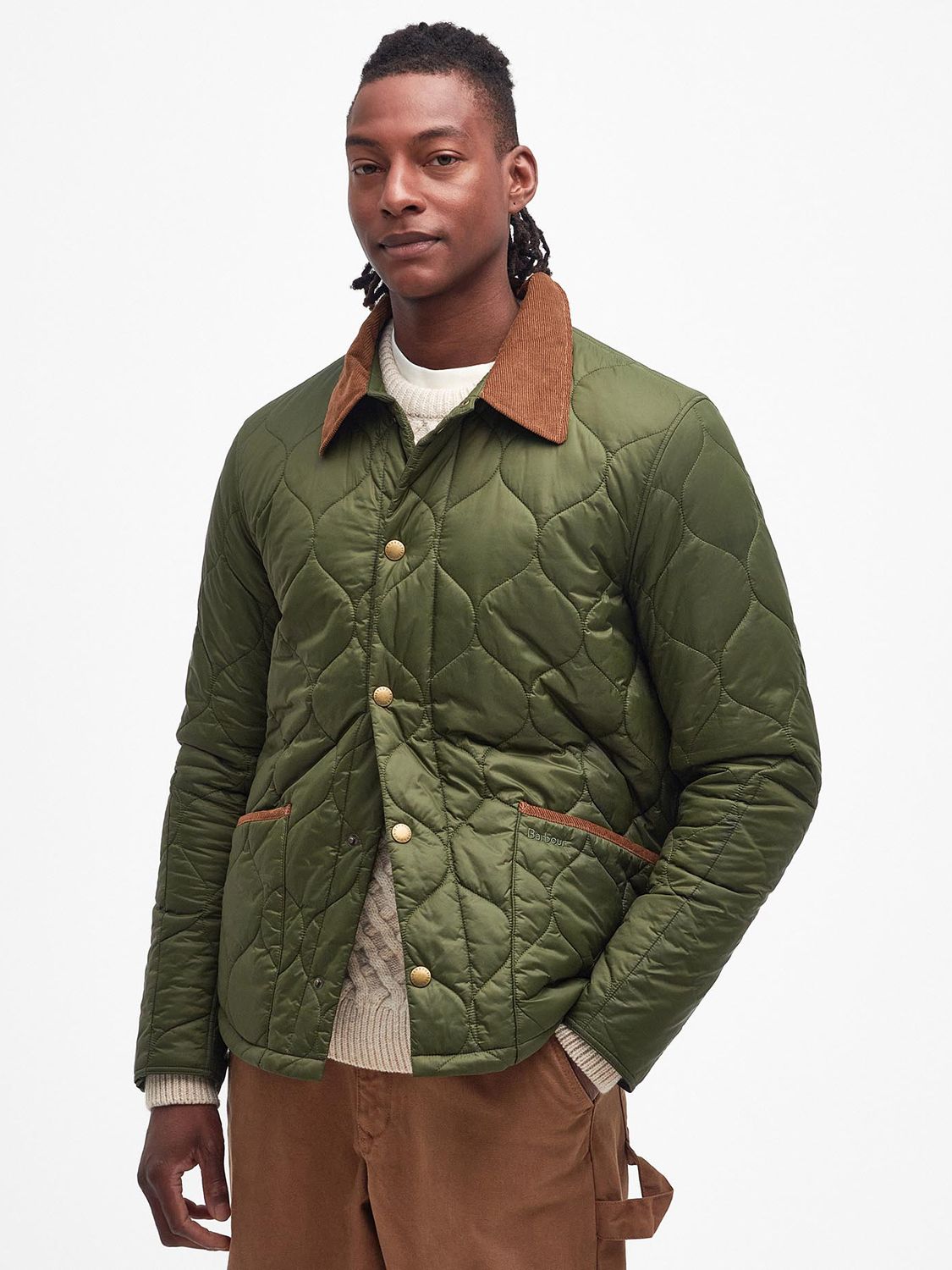 Barbour Tomorrow's Archive Malyk Quilted Jacket, Military Green at John ...