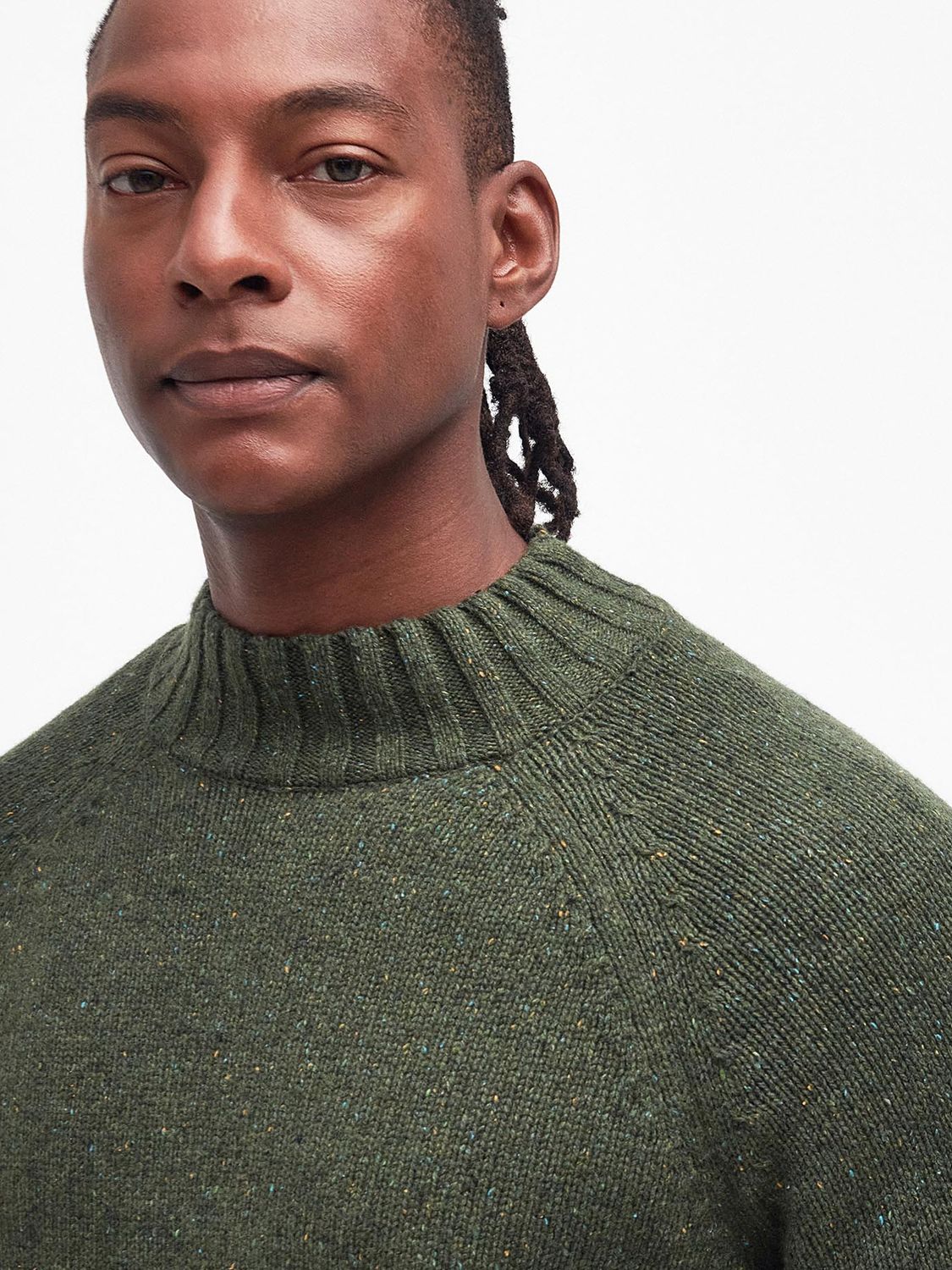 Barbour Tomorrow's Archive Mac Knitted Jumper, Green at John Lewis ...