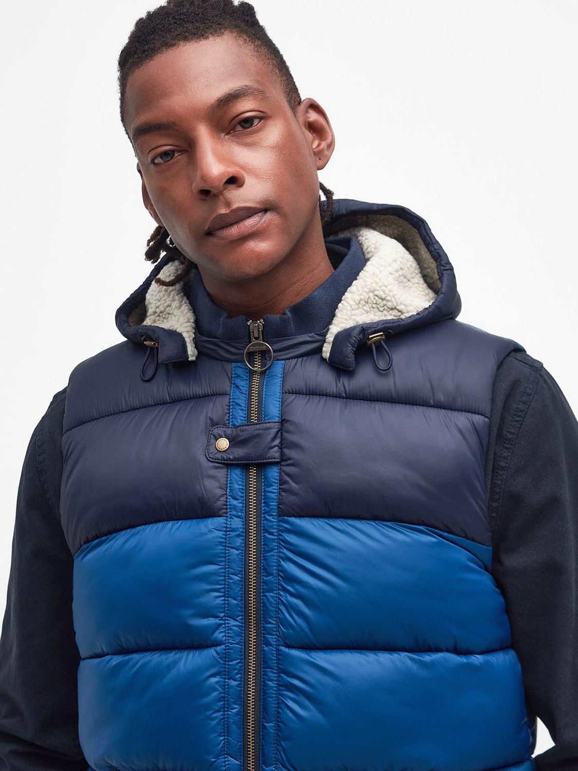 Barbour Tomorrow's Archive Quinn Gilet, Navy at John Lewis & Partners