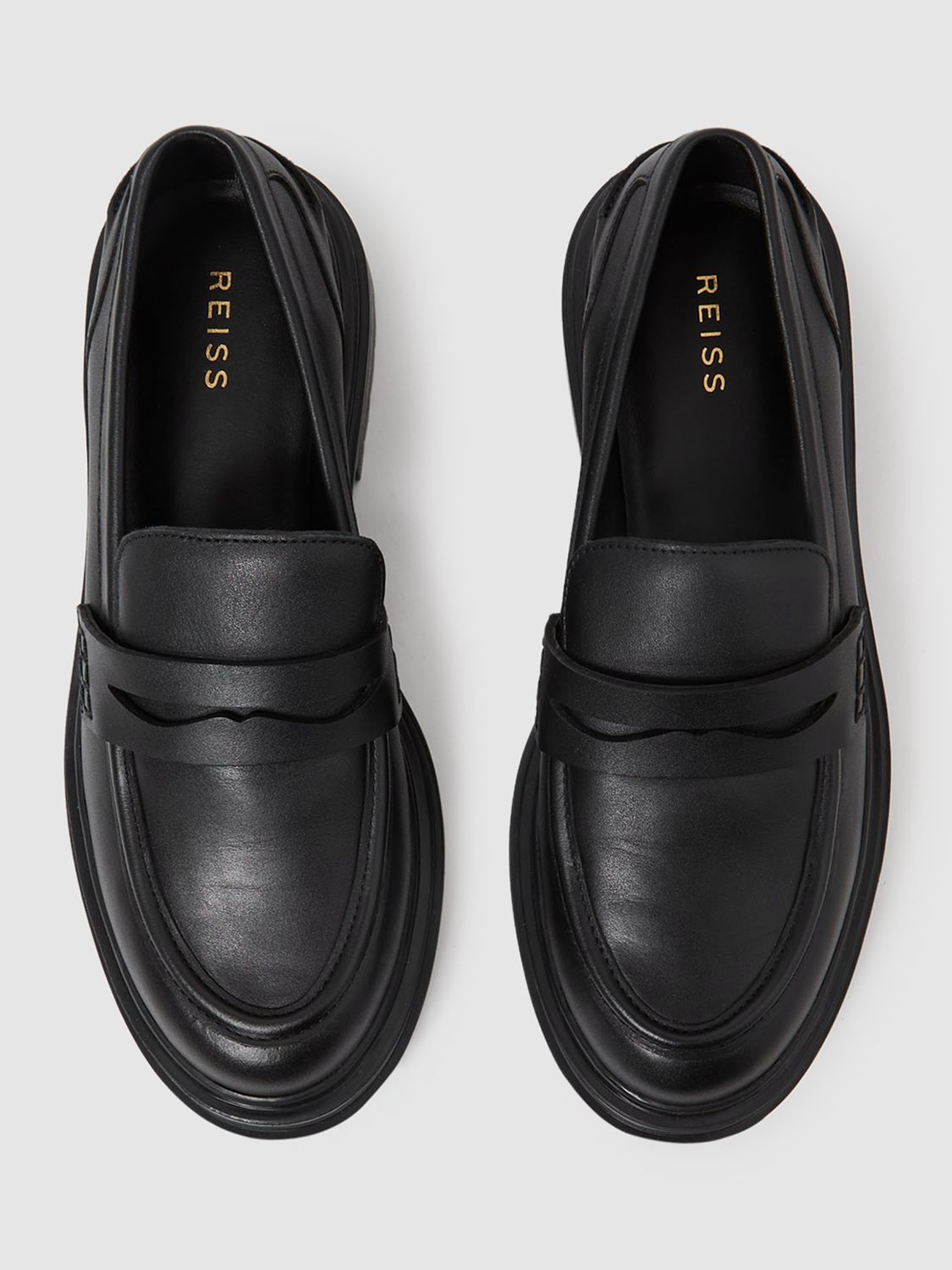 Buy Reiss Adele Leather Chunky Cleated Loafers Online at johnlewis.com