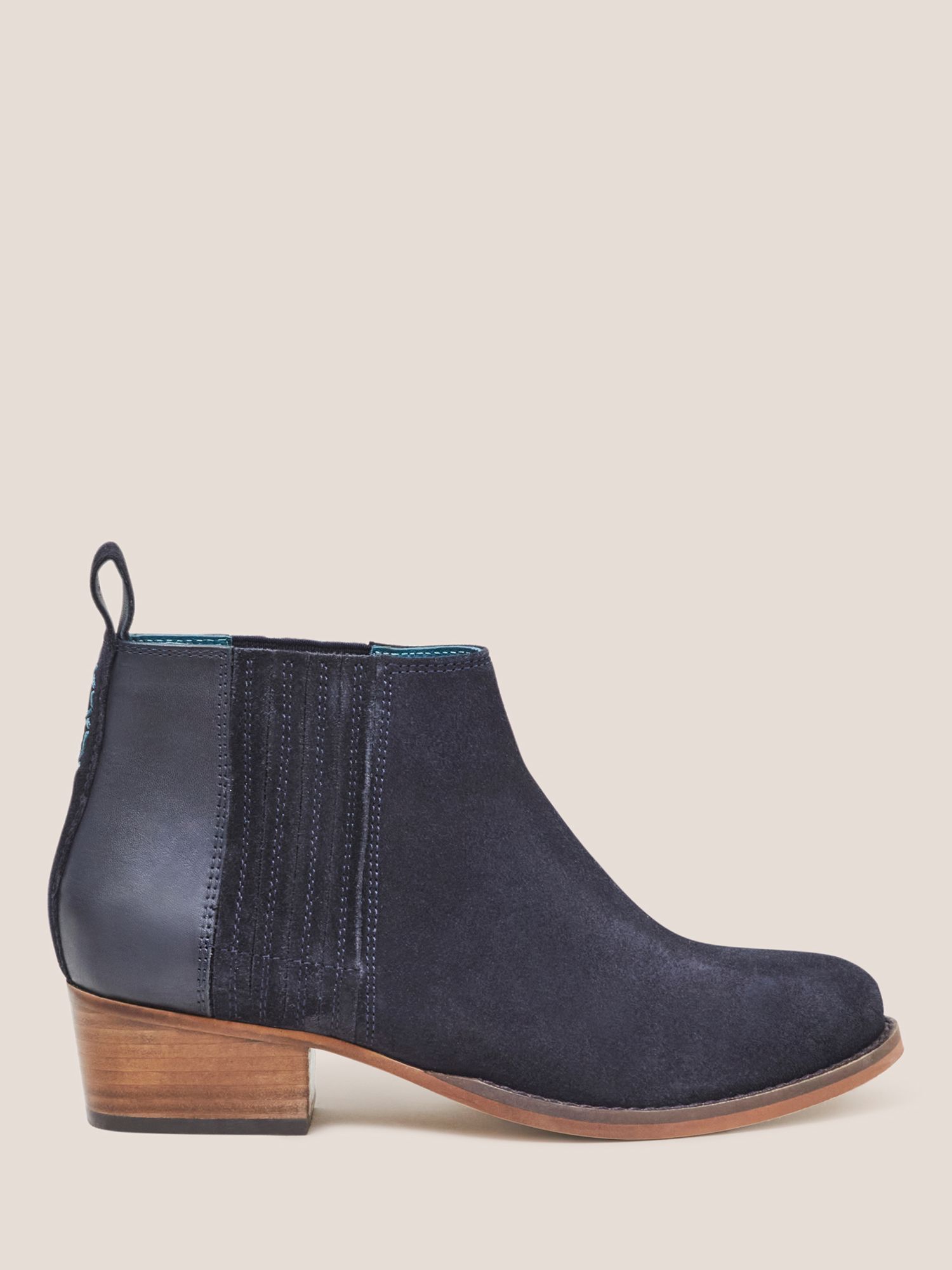 White Stuff Winona Suede Ankle Boots, Navy at John Lewis & Partners