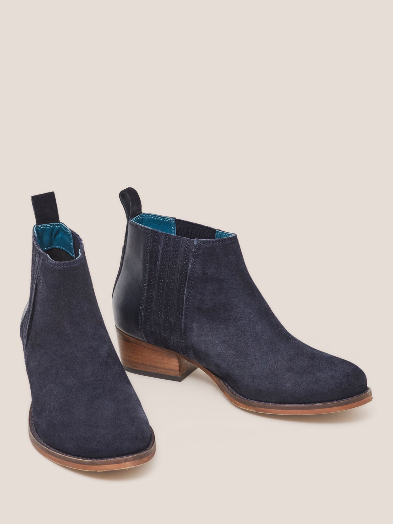 White Stuff Winona Suede Ankle Boots, Navy at John Lewis & Partners