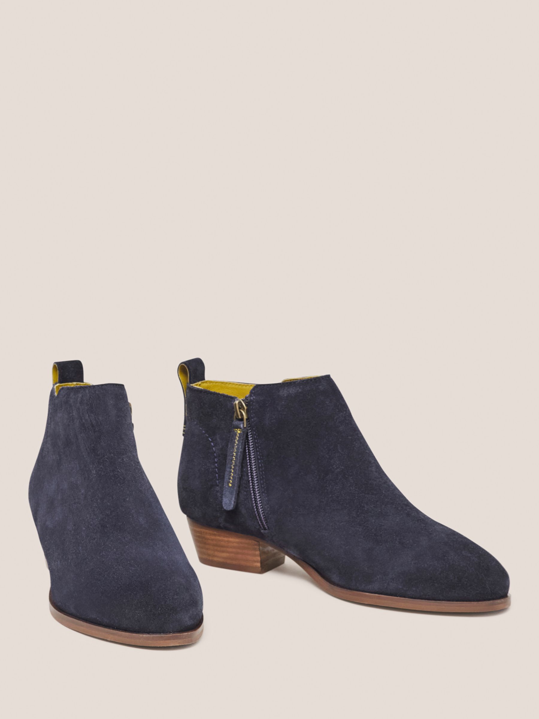 White Stuff Willow Suede Ankle Boots, Dark Navy at John Lewis & Partners