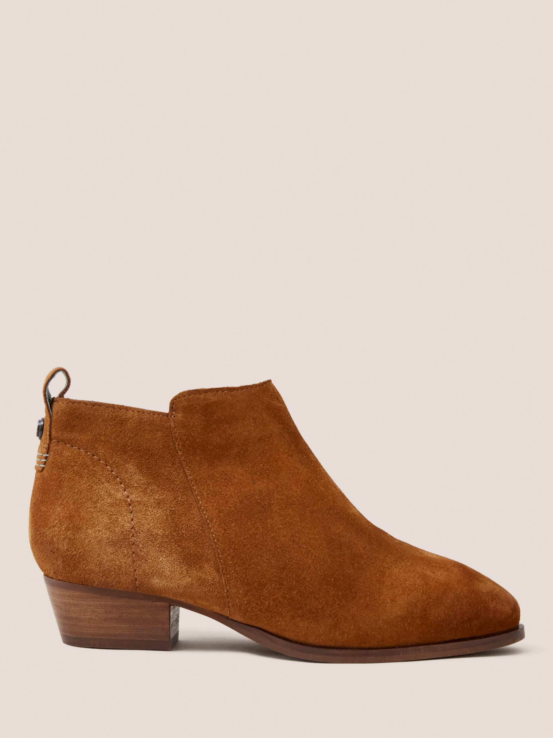 White Stuff Wide Fit Ankle Boots, Dark Tan at John Lewis & Partners