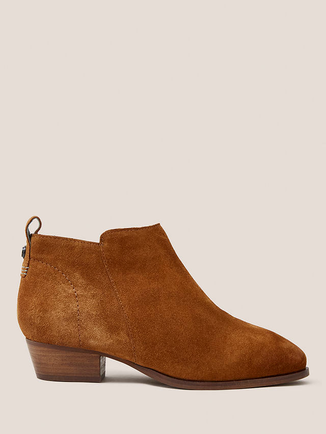 White Stuff Wide Fit Ankle Boots, Dark Tan