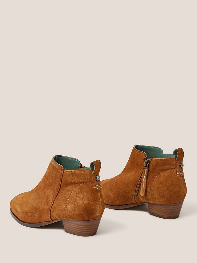White Stuff Wide Fit Ankle Boots, Dark Tan