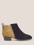 White Stuff Willow Suede Shoe Boots, Black/Yellow
