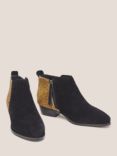 White Stuff Willow Suede Shoe Boots, Black/Yellow