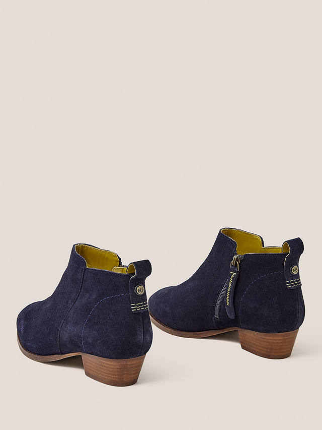 White Stuff Wide Fit Ankle Boots, Dark Navy