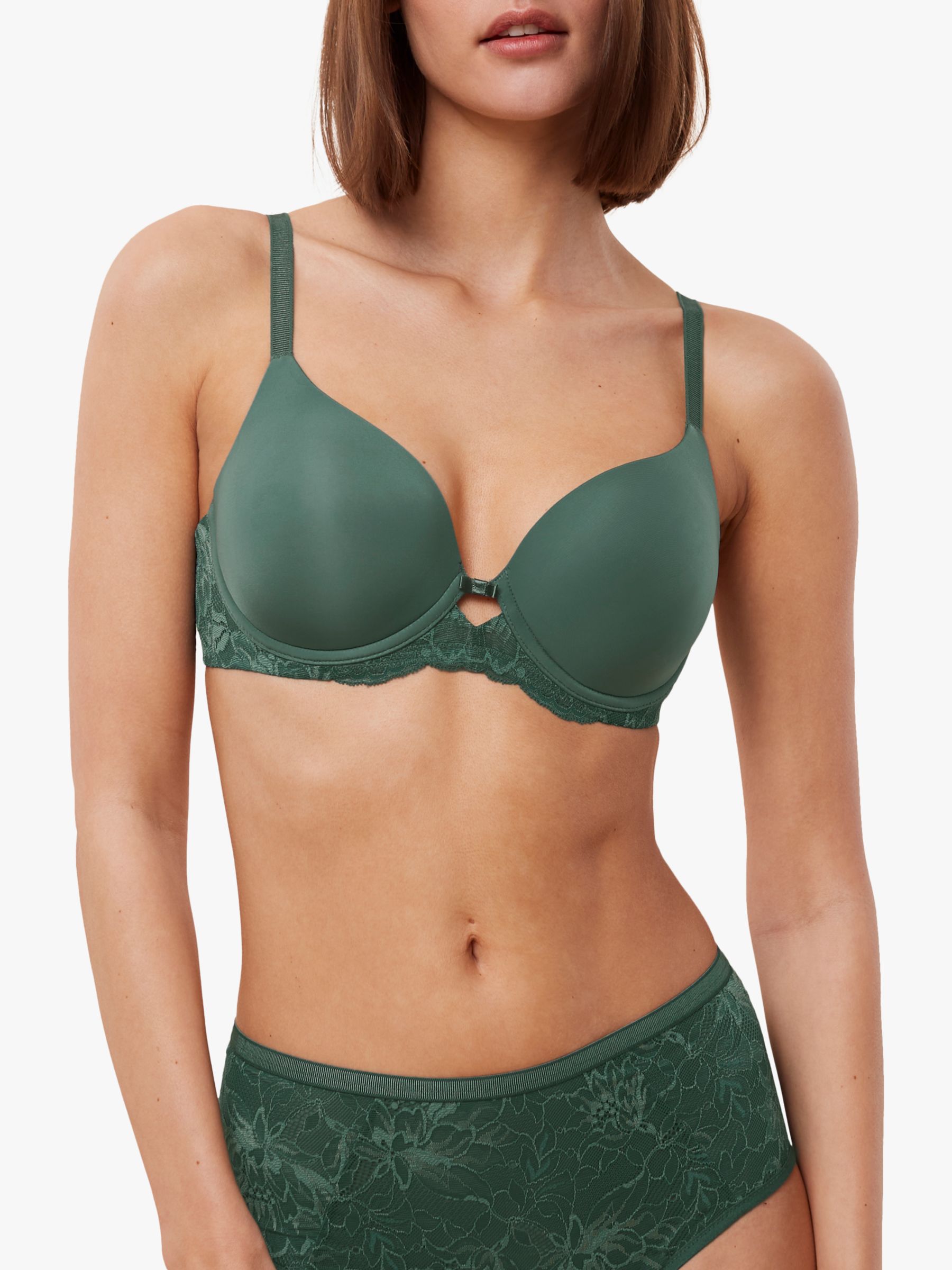 Triumph Amour Charm Wired T-Shirt Bra, Smoky Green, 32A