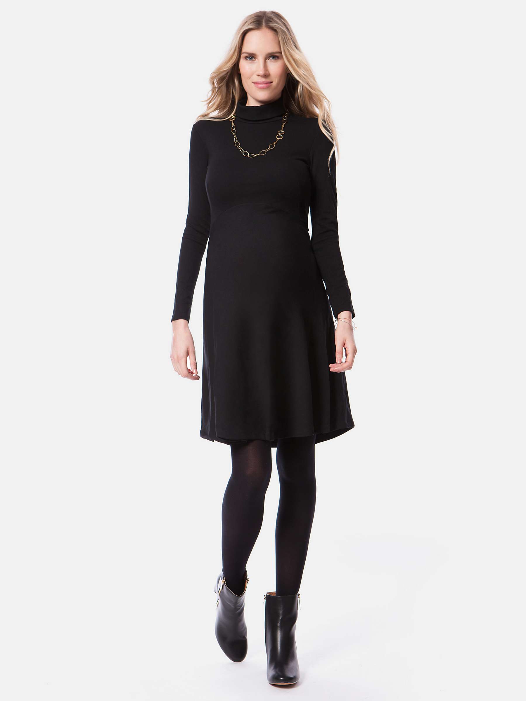 Buy Seraphine Vanessa Roll Neck Ponte Maternity Dress, Black Online at johnlewis.com