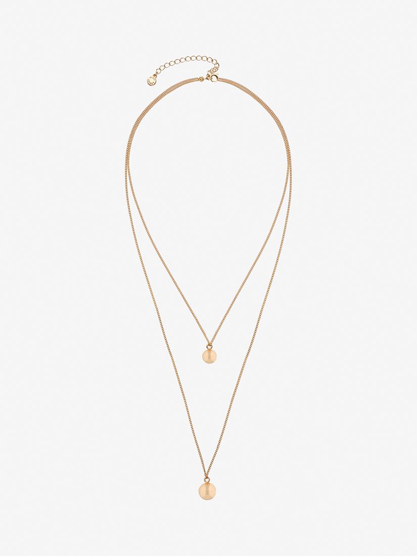 Mint Velvet Double Layer Sphere Necklace, Gold at John Lewis & Partners