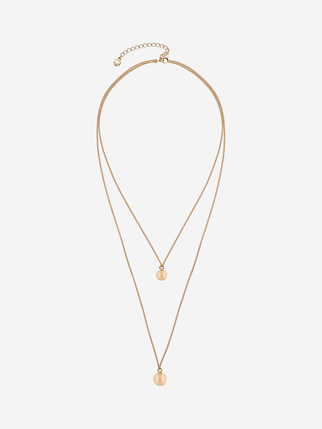 Mint Velvet Double Layer Sphere Necklace, Gold