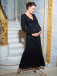 Seraphine Maternity Casia Sequin Maxi Dress, Black