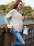 Seraphine Alma Textured Knit Cape Maternity Jumper, Grey