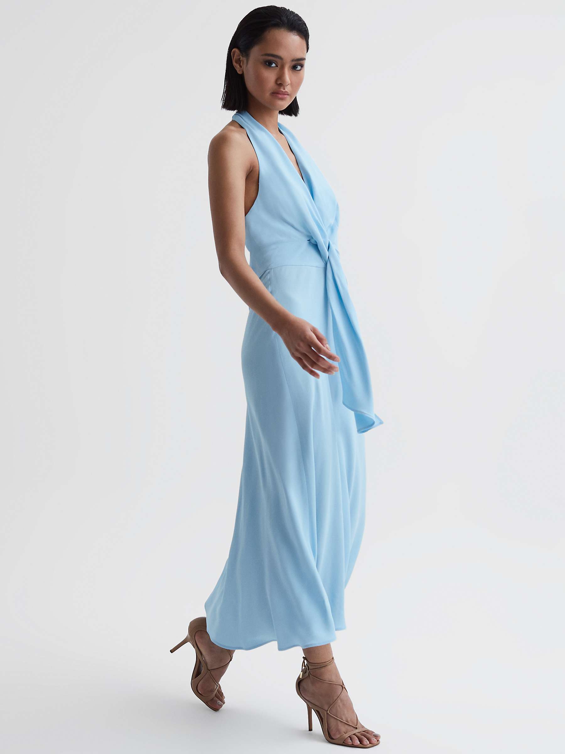 Buy Reiss Amber Halter Midi Dress, Blue Online at johnlewis.com