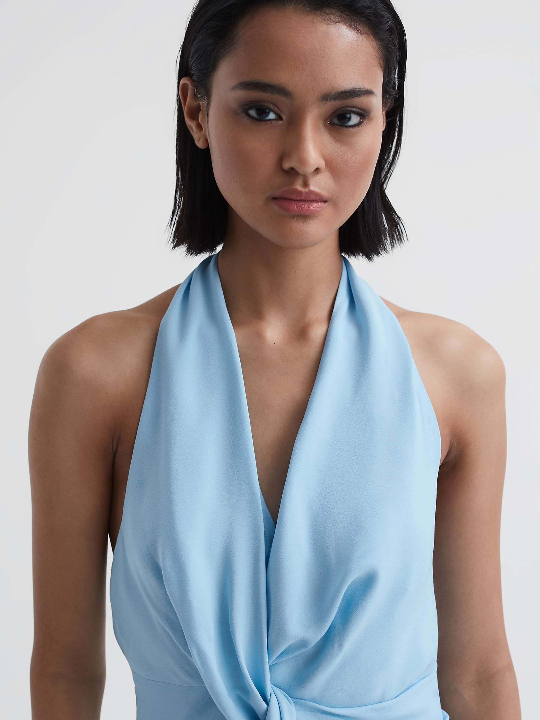 Buy Reiss Amber Halter Midi Dress, Blue Online at johnlewis.com