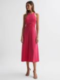 Reiss Vienna Cut Out Midi Dress, Pink