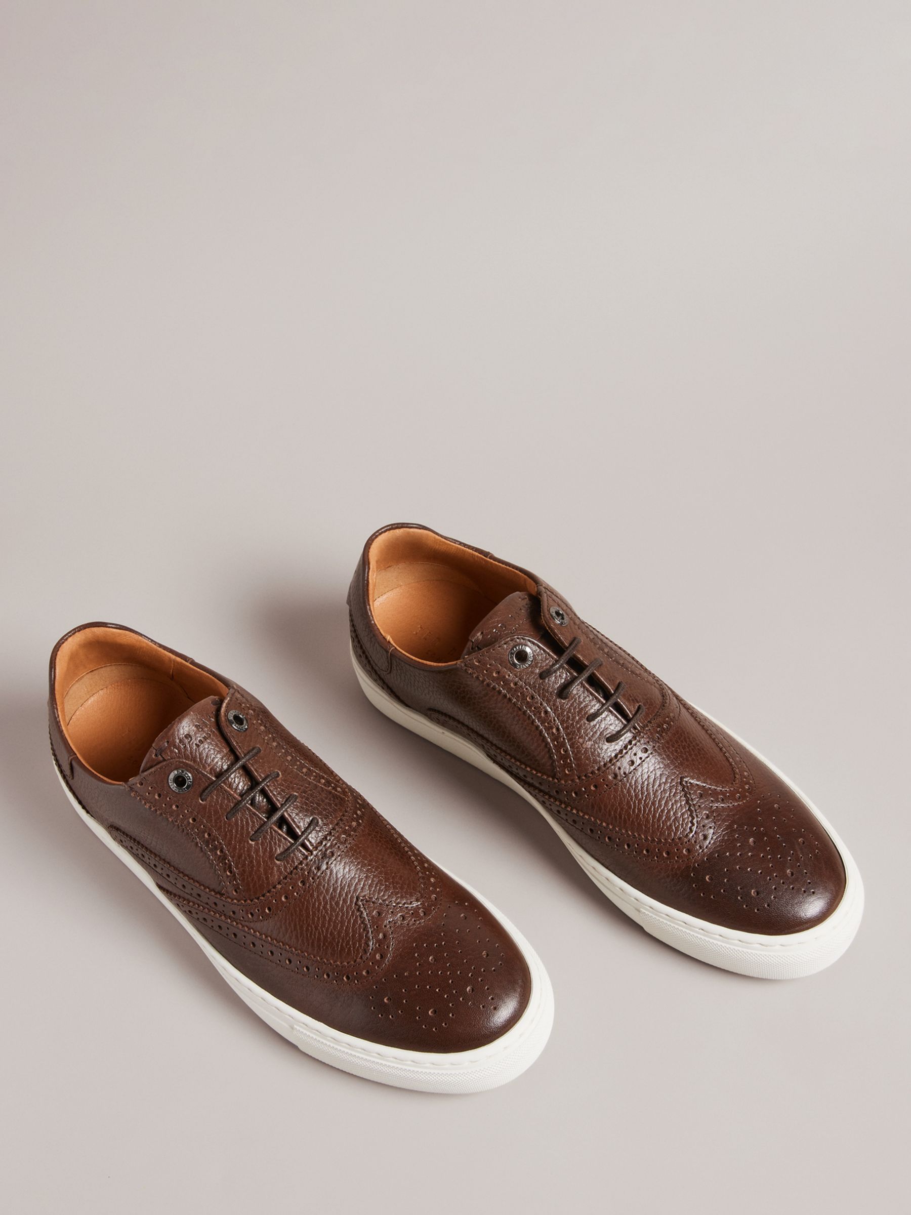 Ted Baker Dentong Lace Up Brogue Shoes, Brown, 8